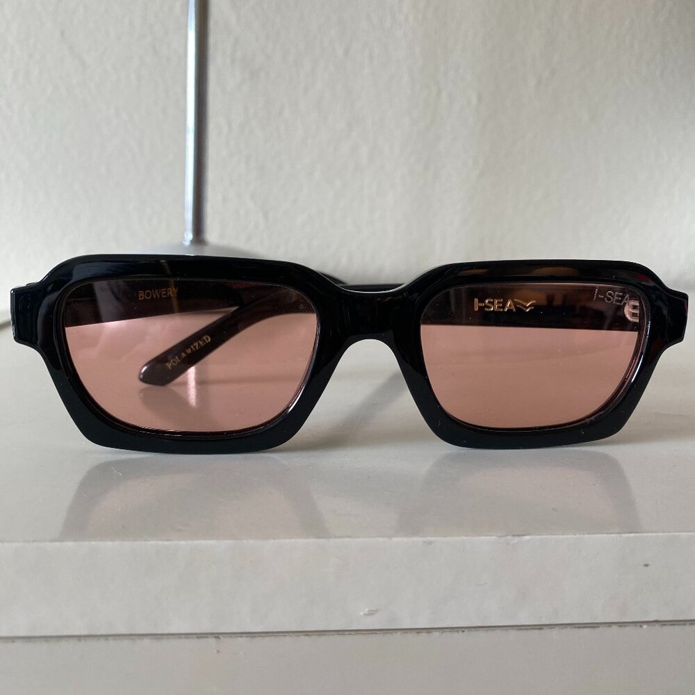 Brand New I-Sea Bowery Sunglasses - Black / Peach Polarized Lens